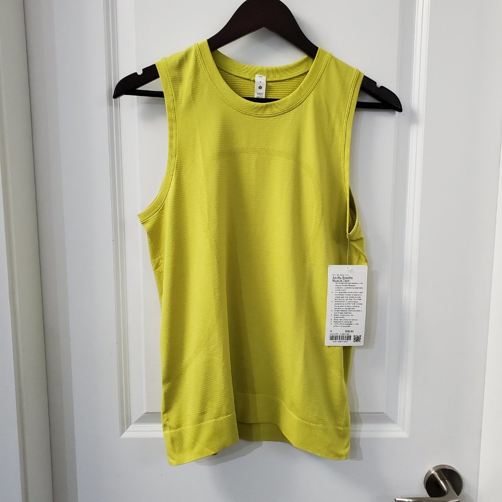 Lululemon swiftly breathe muscle tank top Yellow Serpentine